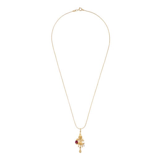 Ruby and pearl clown necklace by Ruby Jack